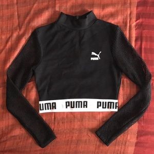 Puma Mesh Sleeve Crop Top